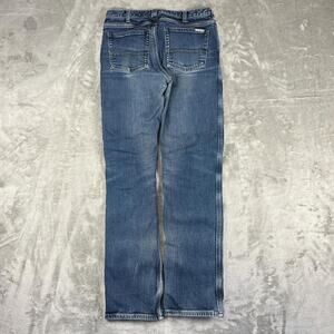 Distressed Carhartt Flannel Blanket Lined Denim Jeans Size 8 Tall